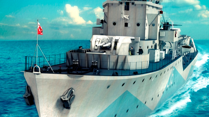 Photo of a warship at the sea - grafika artykułu