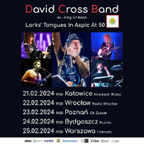 Concert poster: five separate photos of David Cross Band musicians and information about the concert tour.